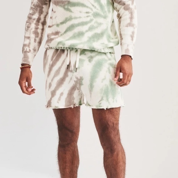 SER.O.YA DECLAN KNIT SHORT In Beige Green Swirl TD SEROYA - Picture 1 of 7